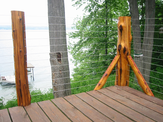 Timber Frame Tools » Rustic Wooden Deck Railing